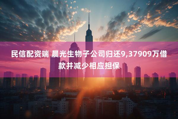 民信配资端 晨光生物子公司归还9,37909万借款并减少相应担保